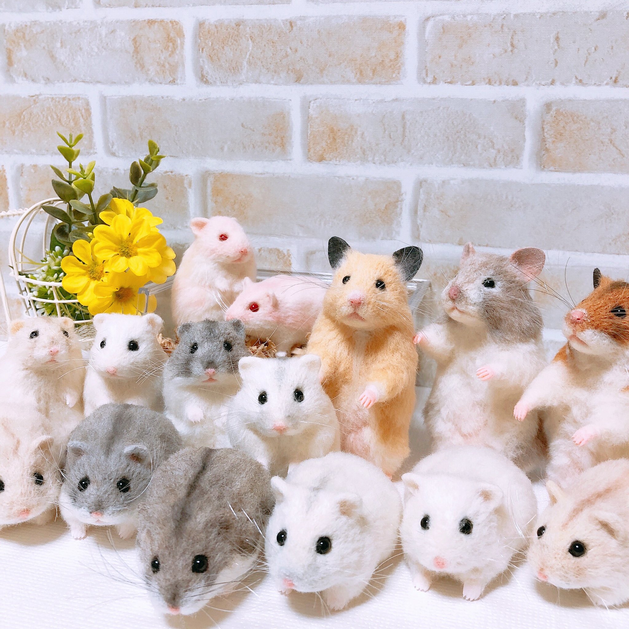 12cm ちょっと上向き♪ *キンクマハムスター* 羊毛フェルト 羊毛