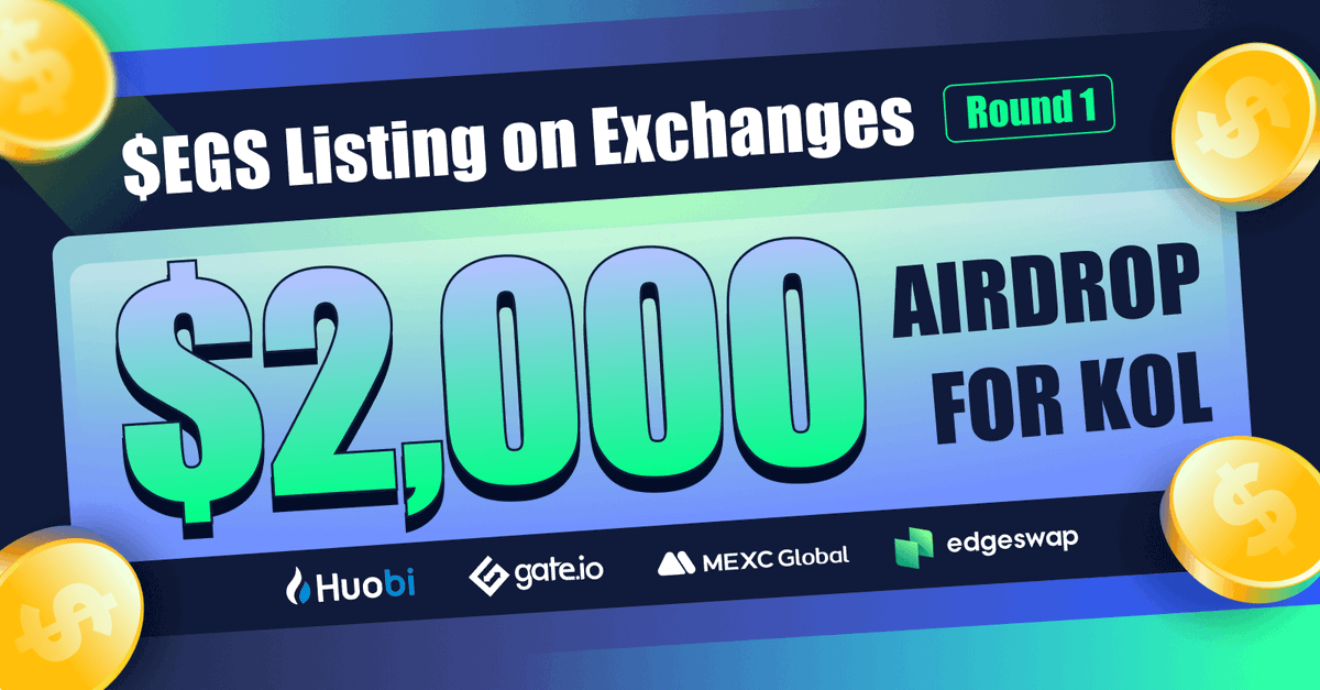 EdgeSwap's tweet photo. Celebrating #edgeswap #EGS First-round listed on Exchanges

💰2,000 Airdrop for KOL (followers > 2K)

1. Follow me @EdgeSwap
2. like and retweet this
3. join the telegram group https://t.co/WuWqTBm4d7
4. Fill in this google form https://t.co/zg0X2oa0C7

#Layer2 #Ethereum https://t.co/hYZ8DTGPsm