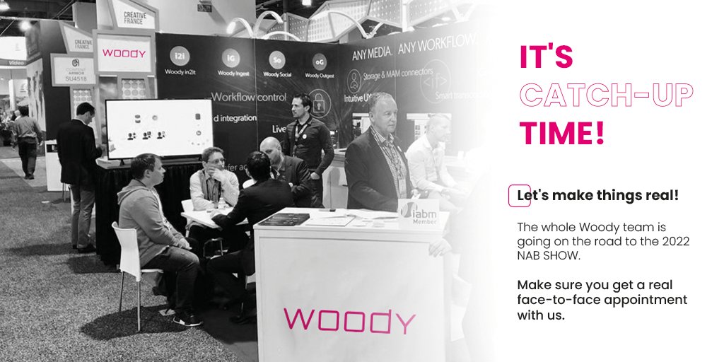 NAB2022 is coming soon ! 
We will showcase the new features of IN2IT product line, the global ingest and publishing platform for all broadcast environments. 
Book your appointment now : woody-technologies.youcanbook.me
#nabshow2022 #workflow #broadcast