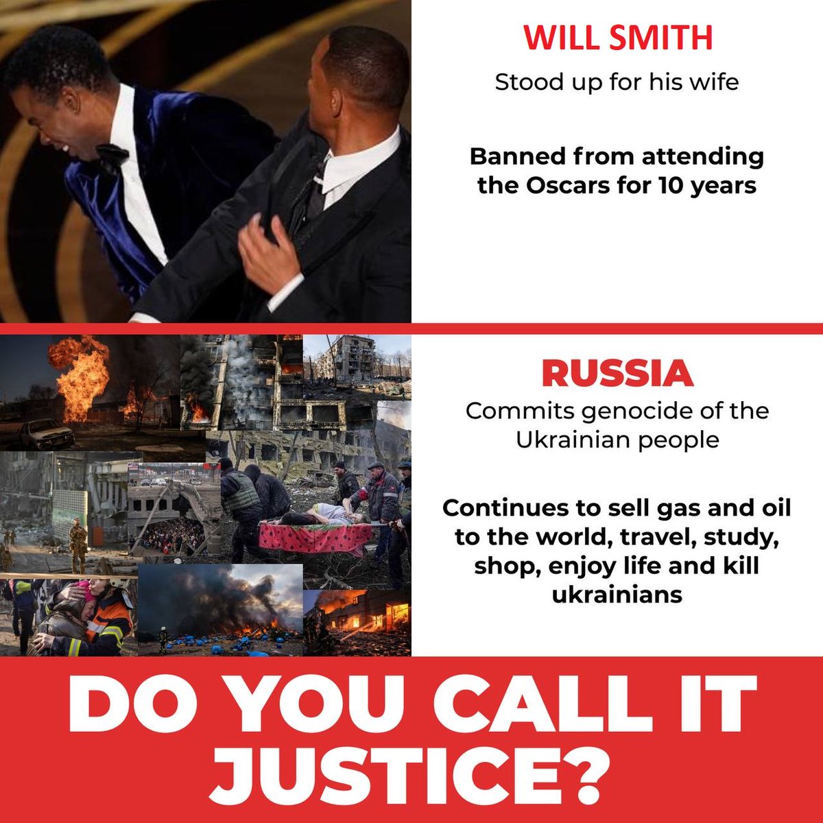 onlycommonvalue's tweet photo. @LennyKravitz; @ReeseW;@Schwarzenegger;@RealHughJackman;@RobertDowneyJr;@ChrisEvans
Double standards? Or easy to ban actor for "unacceptable and harmful behaviour" but difficult to do the same with #russia country #terrorist for biggest crime since WWII. Help #justice prevail! https://t.co/eZ9xanlE5O
