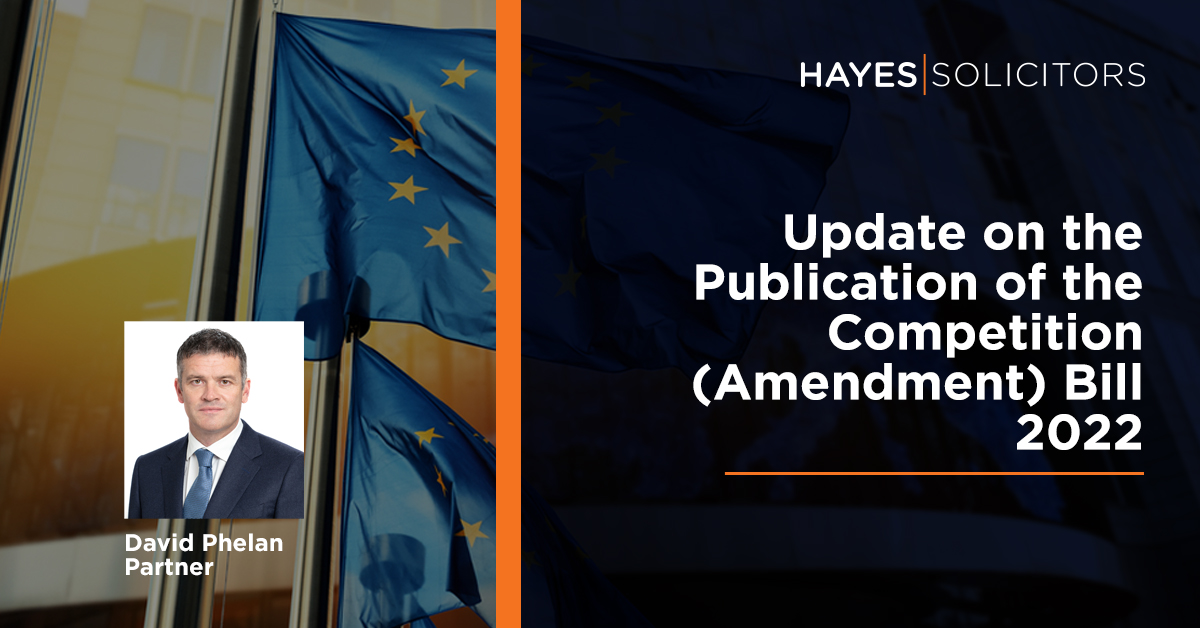 Following their update on the Competition (Amendment) Bill 2022, David Phelan and Eimear Kinsella discuss the ongoing consultation process which allows stakeholders to raise queries and submit information hayes-solicitors.ie/News/Update-on… #competitionlaw <a href="/CCPCIreland/">CCPC</a>