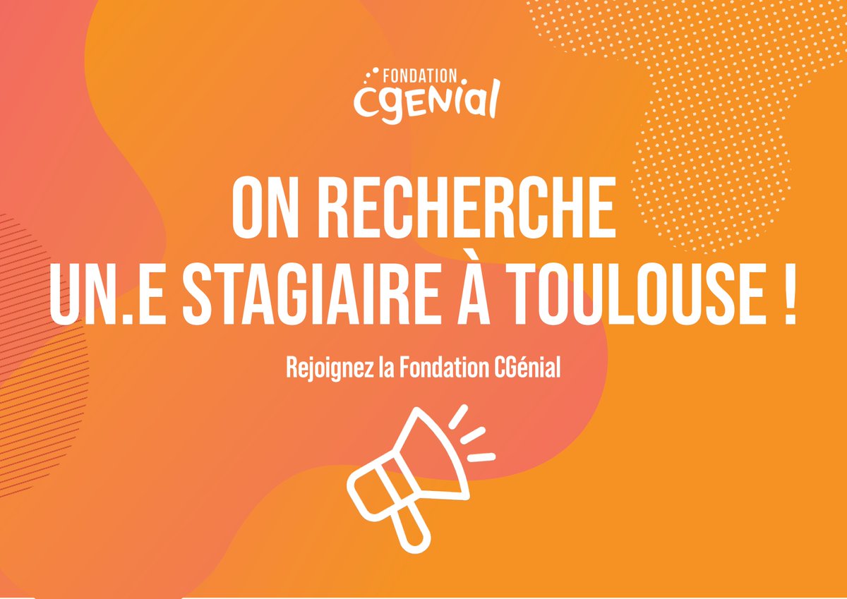 A la recherche d’un stage motivant et engagé sur Toulouse ?🚨
Envie d’agir pour guider les jeunes dans leur avenir ? Rejoignez-nous pour déployer l’ensemble des missions et projets menés par la <a href="/Fond_CGenial/">Fondation CGénial</a>
👉Pour en savoir +: cutt.ly/GFQpfpX