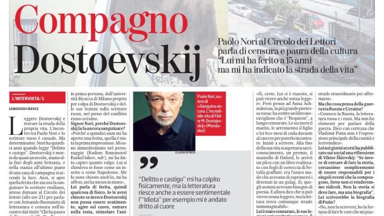 🧵 3/4 Trovate <a href="/paolonori/">paolonori</a> su <a href="/StampaTorino/">La Stampa Torino</a> intervistato da <a href="/locre73/">lorenzo cresci</a>: «Dostoevskij a 15 anni mi ha aperto una ferita. Raskol'nikov si chiedeva se fosse come un insetto o come Napoleone, me lo sono chiesto anche io».