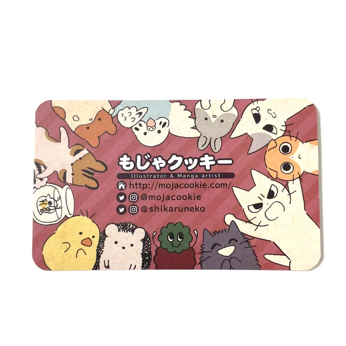 じゃん。おニューの名刺と、歴代の名刺たちです!どんどんキャラが増えてにぎやかになってゆく〜。 