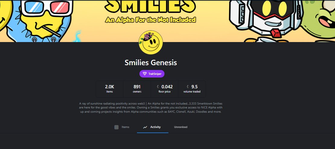 No words for what happened with SmiliesNFT, team is 100% focused on their community !!!

With all that being said, I'm doing a giveaway of 2 Smilies NFT!

➡️To enter 👇

1 - Follow @soosa1904 and @SmiliesNFT 

2 - Like ♥️ + Retweet 🔁

3 - Tag 3 friends

ENDS in 24 Hours