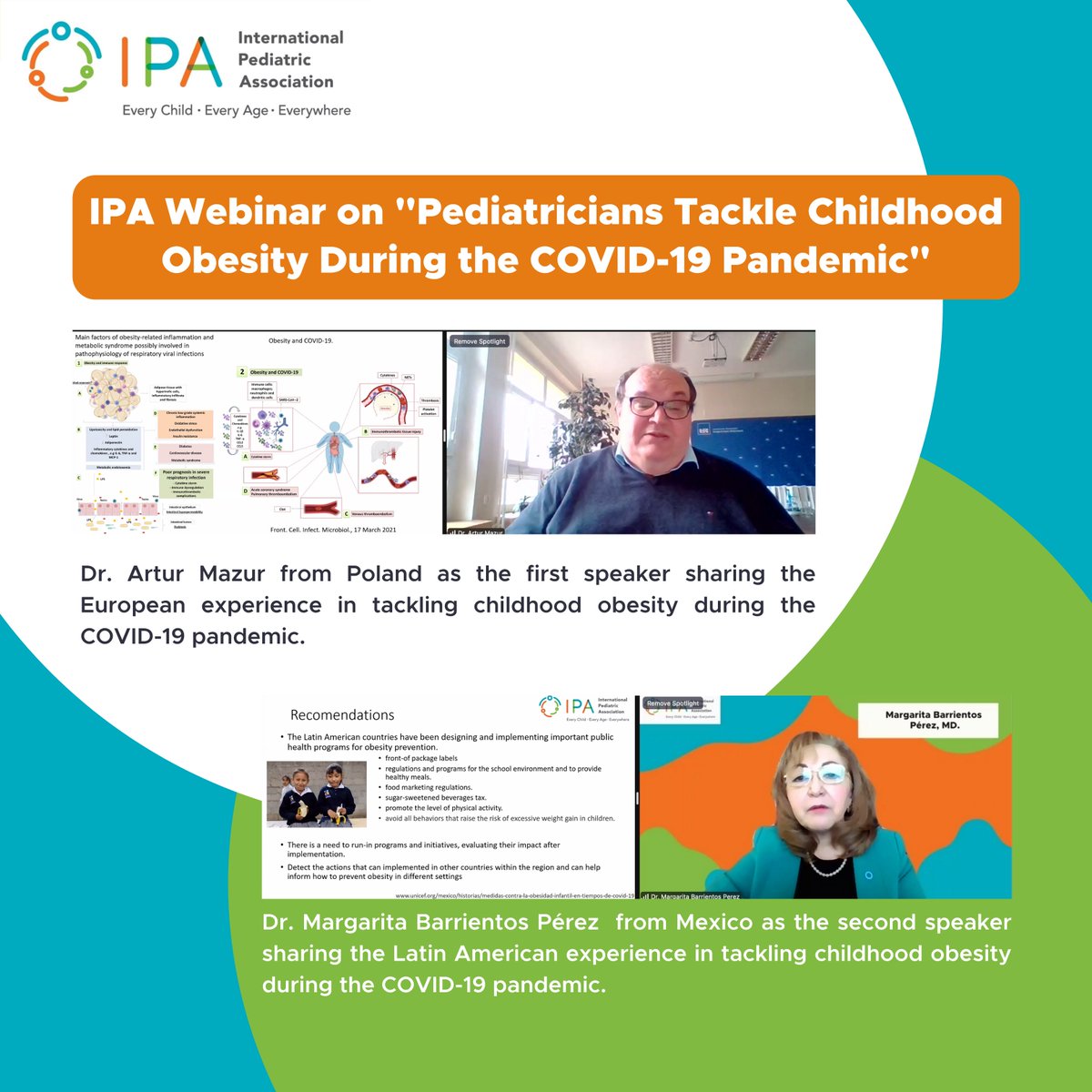 IPAWorldorg's tweet photo. The International Pediatric Association conducted the international webinar: “Pediatricians Tackle Childhood Obesity During the COVID-19 Pandemic” on 2 March 2022. Watch the full recording on IPA YouTube channel: https://t.co/NJXDRQ93NU
#IPA #IPAWebinar #IPAEvent #EnverHasanoglu https://t.co/XY15LUVNZN
