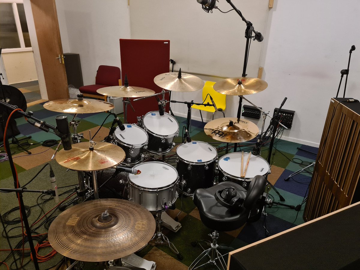 The beast of a kit that @drummernard used to record the EP at @noiseboystudios . Final track out this Friday! 
distrokid.com/hyperfollow/gr…
#presave #stoner #doom #occultmetal <a href="/PaisteNation/">Paiste Cymbals</a> @meinlcymbal <a href="/Highwooddrums/">G @ Highwood Drums</a> @mapexdrums @mapexuk <a href="/GibraltarDIY/">Gibraltar Hardware</a> <a href="/ZildjianCompany/">Zildjian Company🌕</a> @EvansDrumheads