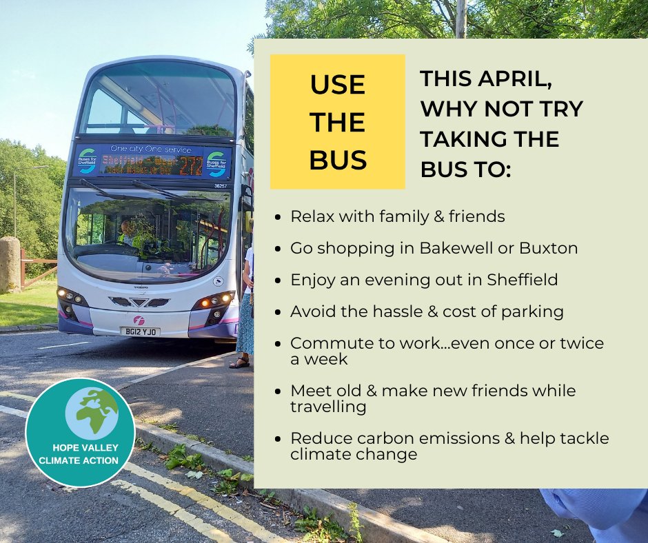 HopeClimate's tweet image. #Usethebus is supported by bus companies and local authorities. With their help are asking you to please Use the Bus whenever you can.

To find your local bus service go to  derbysbus.info