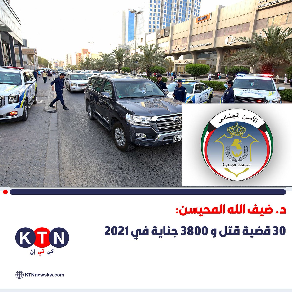 - عضو هيئة تدريس علم النفس الجنائي د. ضيف الله المحيسن:
تم تسجيل عدد "30" قضية قتل إلى جانب 3800 جناية في العام المنصرم 2021

#ابشروا_بالفرج 
#احمد_البدري
#عمران_خان