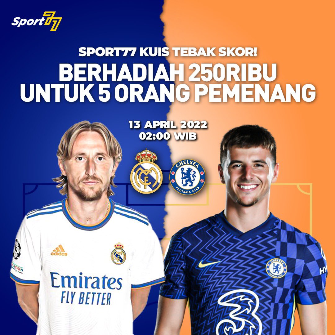 idextratime's tweet image. ⚡Tebak skor!
Real Madrid vs Chelsea
Berhadiah saldo 250k utk 5 orang!

Contoh:
Real Madrid 0-4 Chelsea #MoreThanJustAGame

Syarat:
- Follow @Sport77Official 
- RT &amp;amp; like tweet ini
- Jangan lupa hashtag

Gasken brodie 😎