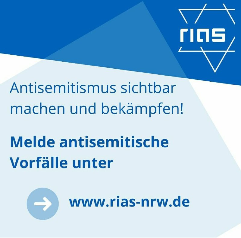 RIAS NRW geht an den Start! Ab heute können antisemitische Vorfälle in Nordrhein-Westfalen an die neue Meldestelle RIAS NRW gemeldet werden, welche die Fälle systematisch dokumentiert. Das Melden geht online unter: rias-nrw.de #Antisemitismus