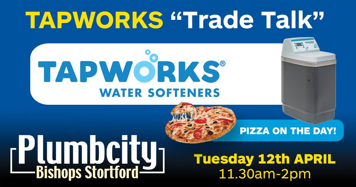 Fancy a FREE lunch today? TAPWORKS are hosting a pizza lunch event today at Plumbcity Bishops Stortford from 11.30am. Pop in for a slice of the action. Offers available - including the chance to win a "Take Time Experience" pack if you purchase one of their softeners. #HardWater