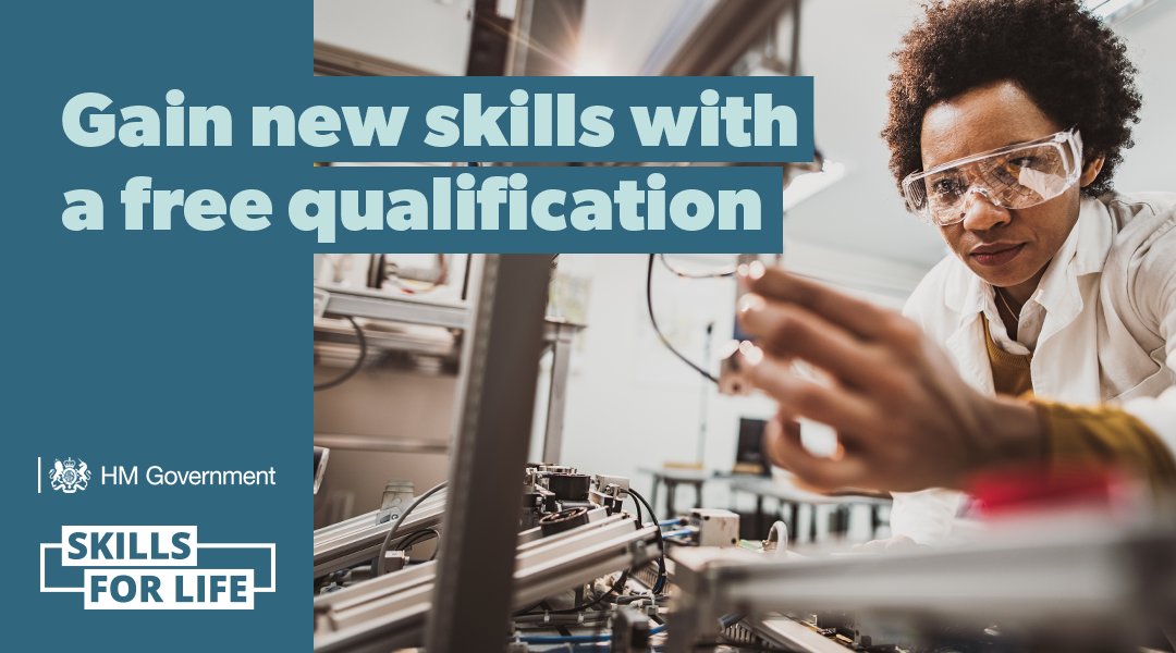 Want to boost your skills? Free Courses for Jobs  <a href="/educationgovuk/">Department for Education</a>  could be your next step to a better job.
Now, even more adults can take advantage and gain a free Level 3 qualification (equivalent to A levels).
Find a course for you  skillsforlife.campaign.gov.uk/free-courses-f…
#SkillsForLife