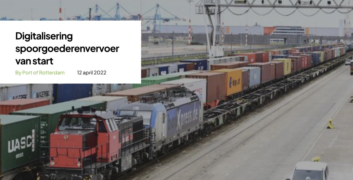 Digitalisering spoorgoederenvervoer van start

Negentien partijen uit het #spoorgoederenvervoer hebben hun handtekening gezet onder een samenwerkingsovereenkomst voor een versnelde doorgroei van #digitalisering en #datadeling in die sector. Lees meer: thefutureisours.nl/logistieke-die…