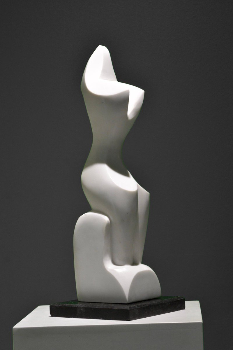 sumerart's tweet photo. Carrara Marble #sculpture by #sumer_alhindawi 2022 60x15x15 cm  #contemporaryart https://t.co/6eRRjEu3S4