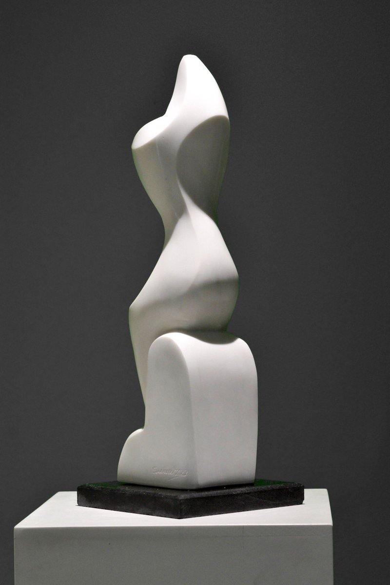 sumerart's tweet photo. Carrara Marble #sculpture by #sumer_alhindawi 2022 60x15x15 cm  #contemporaryart https://t.co/6eRRjEu3S4