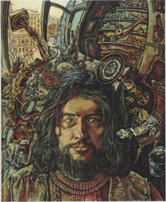 В этот день родился Михаил Ромадин (1940 — 2012),живописец, график, художник книги, кино, театра.(«Автопортрет».1975)