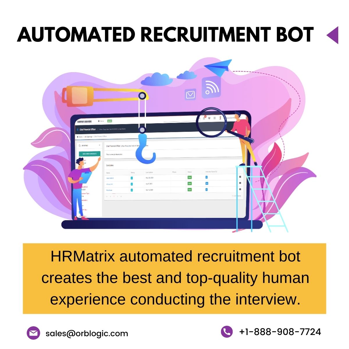 #HRMatrix #RecruitmentBot helps you to make the decision based on trained AI algorithms. #HRMatrix #AI-Powered #onlinereviews solution that is designed to hire at scale can communicate with those candidates who complete your skill assessment.