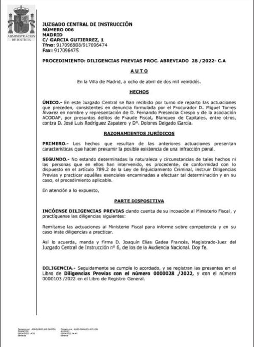 Joseignacio5169's tweet photo. "Zapatero, se fuerte"

La Audiencia Nacional de Madrid imputa al ex presidente, Rodríguez Zapatero y a la actual Fiscal General del Estado, Dolores Delgado, por blanqueo de capitales y fraude fiscal.
juankivaro
@juankivaro https://t.co/YQ24C3yfv8