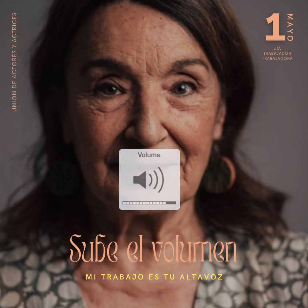 uniondeactores's tweet photo. 'SUBE EL VOLUMEN'
Mi trabajo es tu altavoz 🎙 

El trabajo de los actores y de las actrices es el reflejo de la sociedad. Sube el volumen para que nos escuchen fuerte y claro

#SubeElVolumen #1Mayo

📣 @petraymargallo, @jona_rules, @CarlosSimon_, @andresdenavarro https://t.co/b0xpxTIOoq