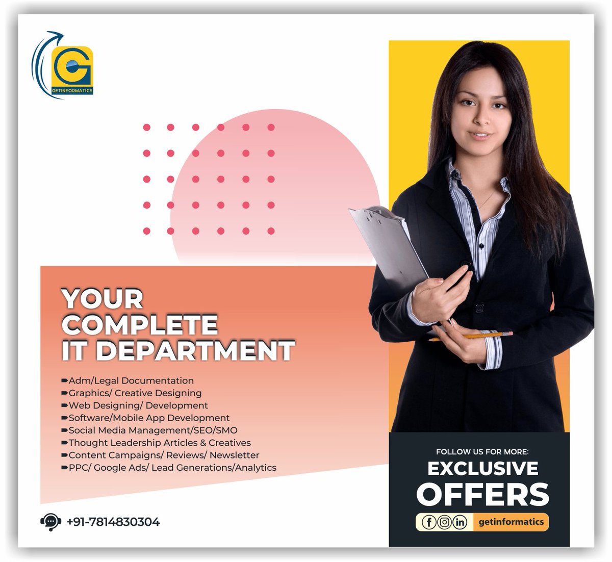 GetInformatics's tweet image. We at #getinformatics, offer a range of services that help you to run a smooth, effective, and modern operation. We are able to assist you and your business with a wide range of IT services, including #ERPdevelopment, #digitalmarketing, #WordPress, #Ecommerce, and more!