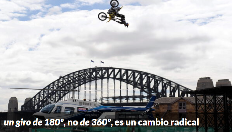 Fundeu's tweet photo. ↪ Un giro de 180º: cambio radical    🔁 Un giro de 360º: vuelta al mismo lugar de origen

#recoFundéu

https://t.co/6cHbkf0ZVm https://t.co/bAfCBK7uPH