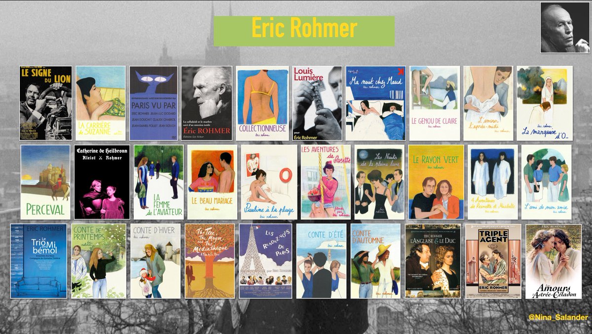 Nina_Salander's tweet photo. Éric Rohmer filmography through time
#FrenchCinema #FrenchNewWave #NouvelleVague #LaCollectionneuse #LeRayonVert #MaNuitChezMaud https://t.co/WjoP0rtxm7