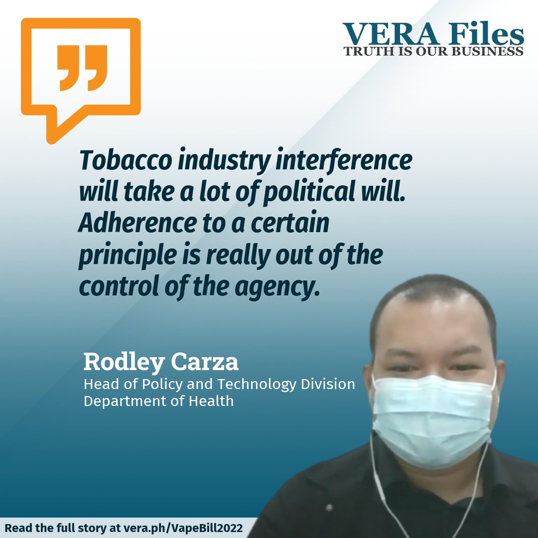verafiles's tweet photo. Rodley Carza, head of the DOH Policy and Technology Division, recalls how the FDA was ridiculed during the House hearings for accepting foreign grants.
How did this happen?
Read the #VERAFiles story at https://t.co/aX72gsn4xK.
#SeeingThroughTheSmoke https://t.co/SeeKqaSLYB