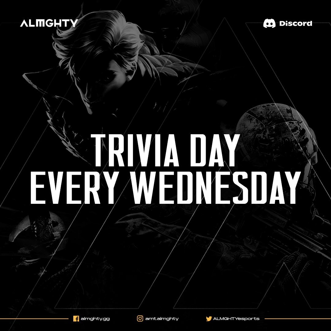 ALMGHTY Fam, we're gonna be having TRIVIA DAY, EVERY WEDNESDAY on Discord!

Join us and accumulate points for a chance to win AMT merch and more! Click the link in bio to be part of our #AMTDiscordFam

#ALLvsAMT #ALMGHTY #discord