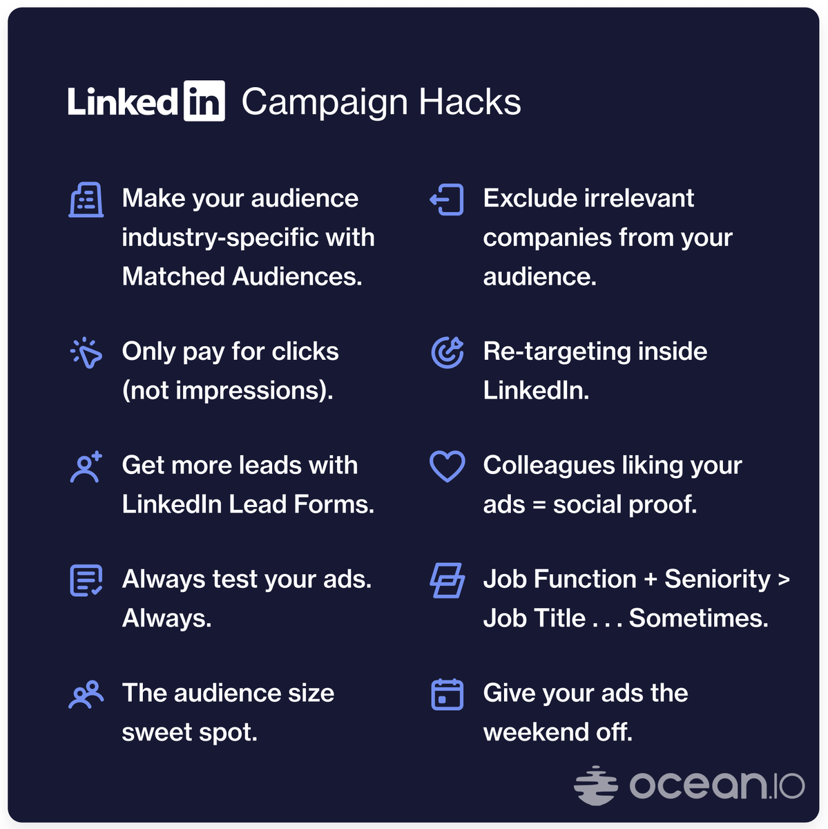 Oceandotio's tweet photo. #LinkedIn is one of the essential channels for #ABM.
It´s all about focusing your resources on the right companies.
#Oceanio #ABM #ABMtargeting #ABMplatform https://t.co/KInhWyDO3G