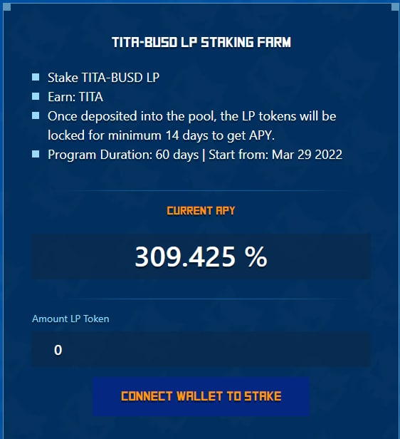 Titan_Hunters's tweet photo. 🔥 [LP STAKING UPDATE] INCREDIBLE!!! 1,000,000 liquidity and 309% APY ACHIEVED 🌟

🤑 We are rewarding TITA-BUSD LP tokens holders on Pancakeswap with 2,000,000 $TITA in 60 days

👉 Stake LP NOW to reap AWESOME rewards: https://t.co/xkBMXG8JcS

#TitanHunters #nft #metaverse $TITA https://t.co/tUxaTN7rwL