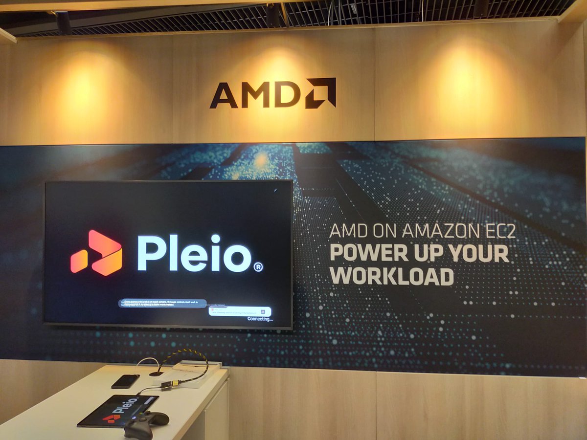 See you there! Today we are excited to join our partner AMD at the <a href="/awscloud/">Amazon Web Services</a> Paris Summit! 
Experience our cutting edge technology with our #cloudgaming solution <a href="/Pleio_Games/">Pleio Games</a>, distributed by <a href="/BouyguesTelecom/">Bouygues Telecom</a> using Amazon EC2 G4ad instance powered by AMD  
#amd #AWSSummit