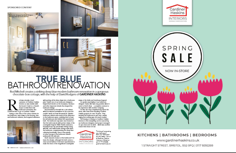 Read about Rod's beautiful blue bathroom design featured in @bristollifemag this month. #bathroomdesign #calypsobathroom #bristol