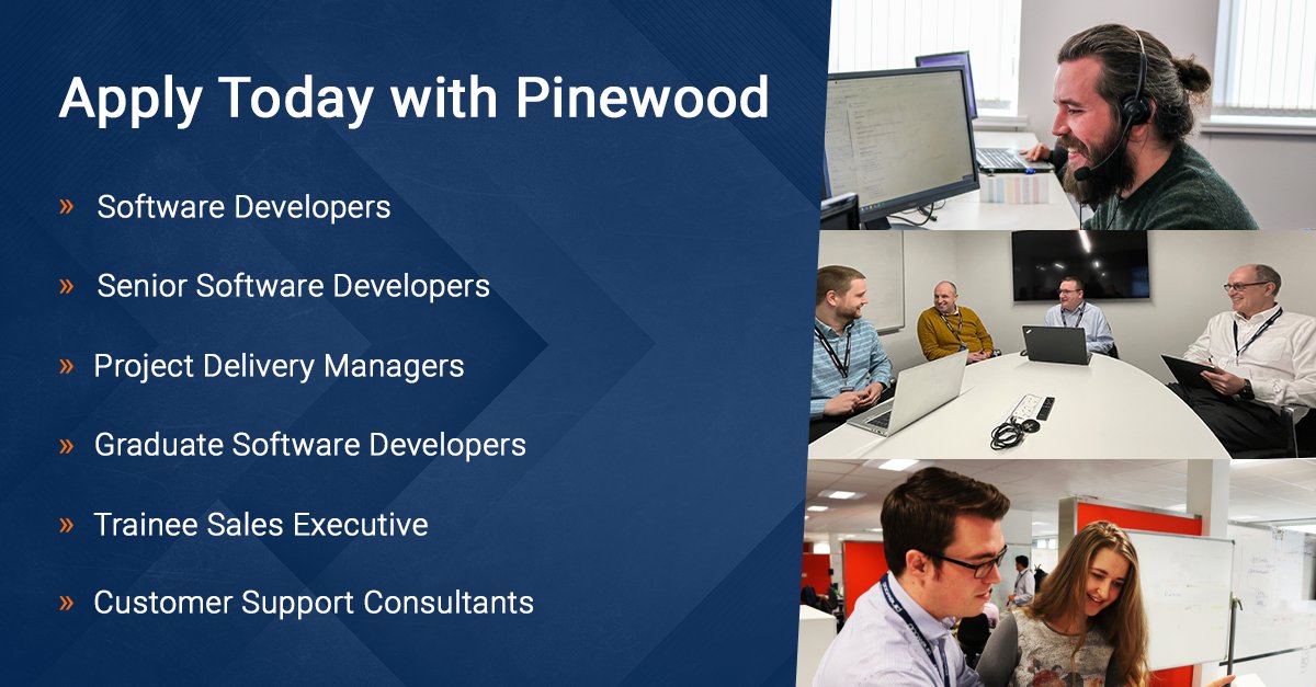 We're expanding and need more great people to fuel the action, and Pinewood is a fantastic place for you to learn, grow and excel. 💪🤩

Apply today: https://t.co/kkQzpC5Q2p

#Recruitment #Hiring #SoftwareDeveloper #ProjectManager #CustomerSupport #SalesExecutive https://t.co/NHSK7zXnOJ