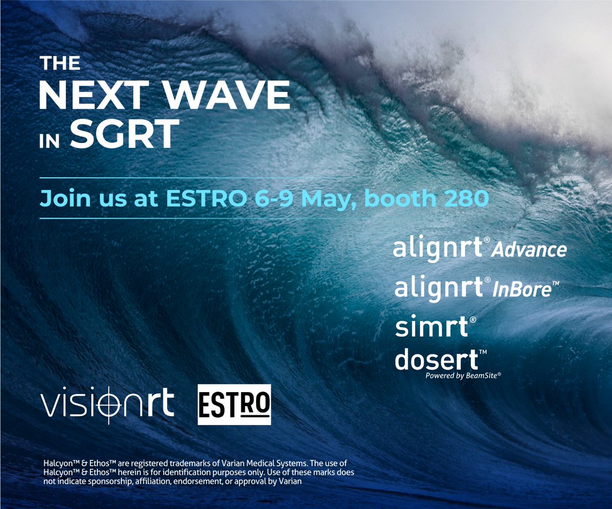 VisionRTLtd's tweet photo. Attending next month's ESTRO conference in Copenhagen?

Visit Vision RT at booth #280 from 6th - 9th May, where we will showcase:  AlignRT® Advance, AlignRT® InBore™, SafeID™ &amp; DoseRT™.

#ESTRO2022 #radonc #medphys @ESTRO_RT https://t.co/jpuf63y8MF
