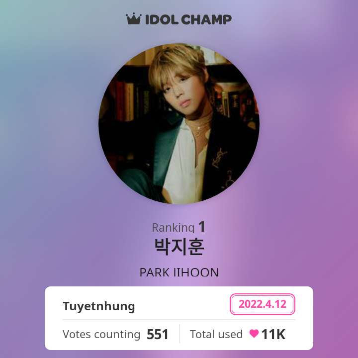 TNhung2001's tweet photo. Vote for Jihoon
https://t.co/pswSzHfKD5
2022.4.5 10:00 ~ 2022.4.15 17:00 
 [결승전] 5월 생일 아이돌 투표
@Park_Jihoon_twt #PARKJIHOON #지훈 https://t.co/blmwG7d6zQ