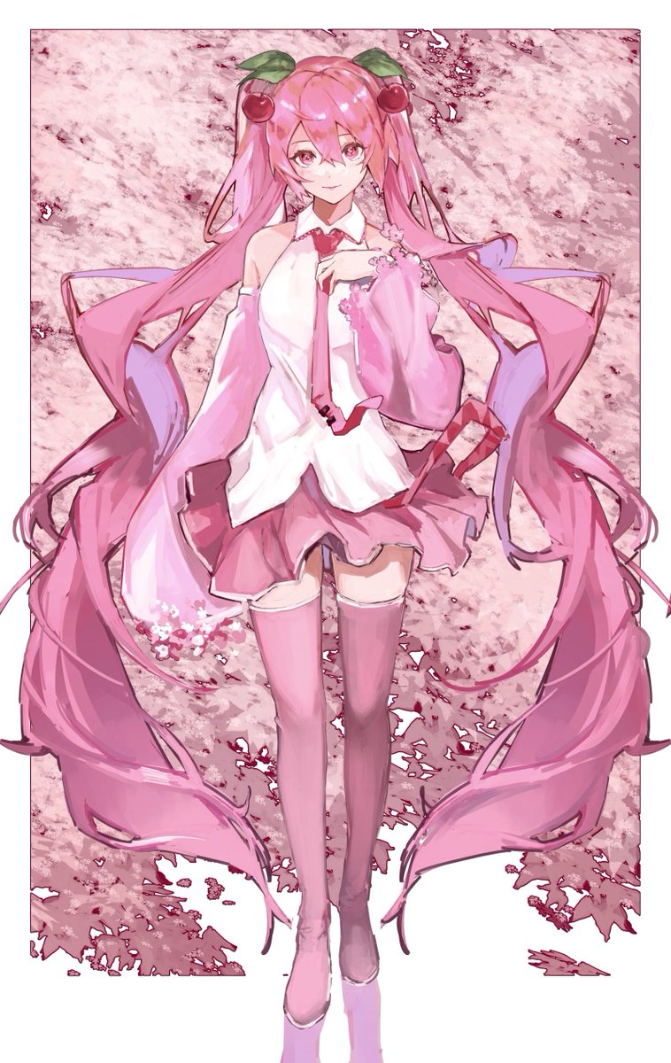 初音ミク ,桜ミク 「🌸 」|usura_iのイラスト