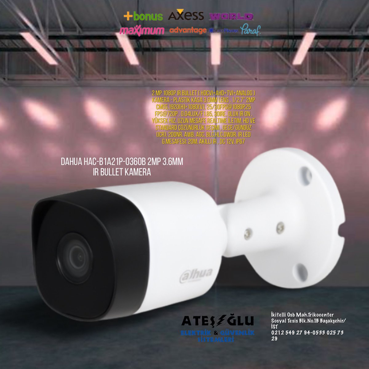 Dahua HAC-B1A21P-0360B 2mp 3.6mm Ir Bullet Kamera #dahua #dahuatechnology #dahua_cctv #dahuacctv #dahuasecurity #kamera #kamerasistemleri #cctvcamera #güvenlikkamerası #güvenliksistemleri #istanbul #başakşehir #ikitelli #ikitelliosb #bahçeşehir #bahçeşehirgölet #bahcesehir