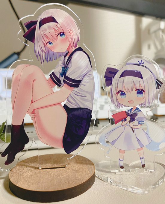 これは前回のマリンワンピ妖夢ちゃんとの比較。今回のは縦10センチ程あります✨ 