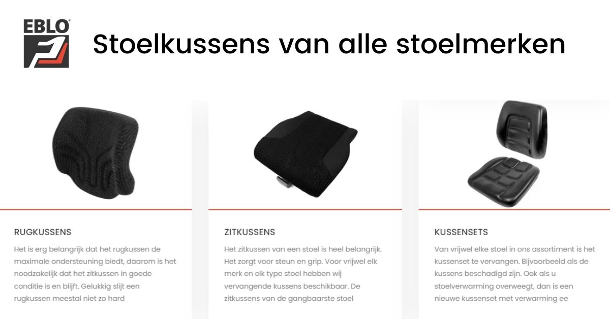 ebloseatingNL's tweet photo. NL: Is het zitkussen of rugkussen van uw stoel aan vervanging toe? EBLO verkoopt losse kussens van alle bekende stoelmerken: https://t.co/EHZWgJxPFx

#EBLO #stoelen #kussens #custom #custommade #machine #bouw #agri https://t.co/AZESZ5daXP