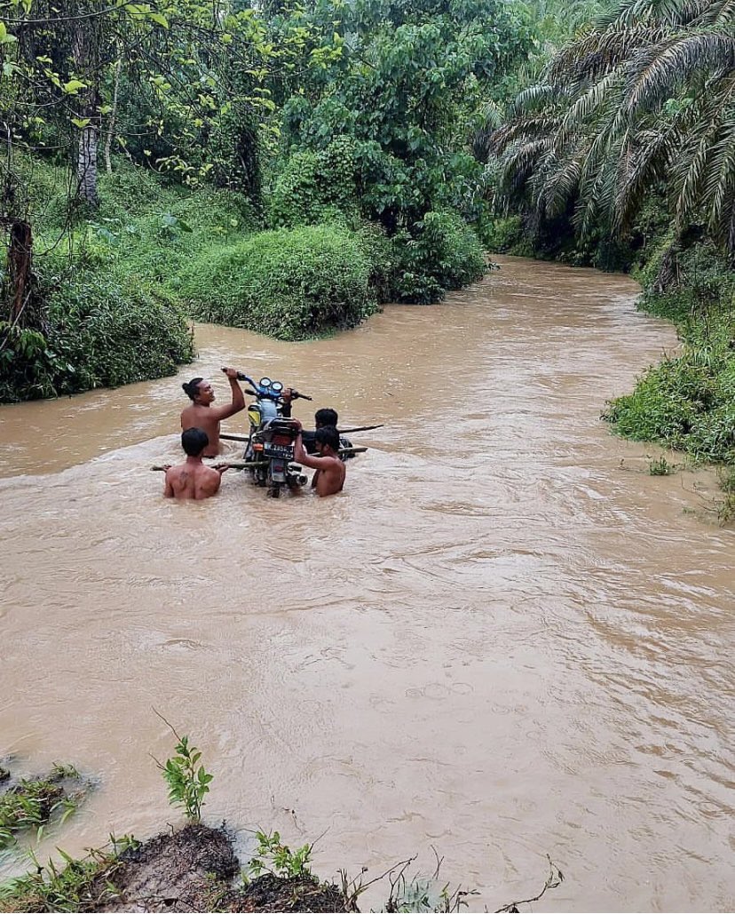 sumatranrangers's tweet photo. Crossing a flooded river with motorbikes is no problem to these hard working rangers. These men and women go above and beyond expectations to serve the communities and ecosystem, and a deep, flooded river doesn't stop them from patrolling. https://t.co/QHoIhQ7H4V