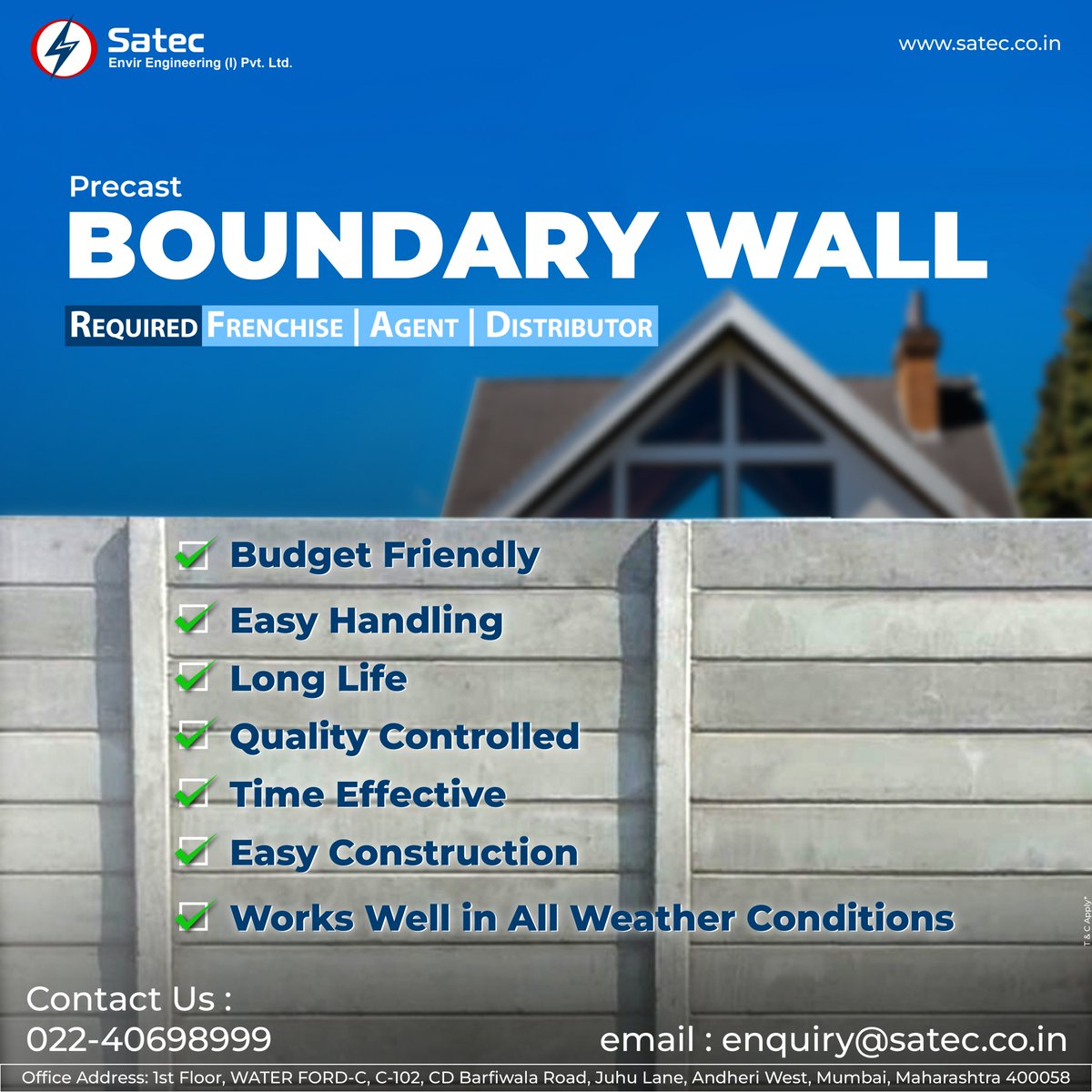 SatecEnvirEngg's tweet image. We are Manufacturer of Boundary Wall in India!!

#Satec #SatecEnvirEngineeringPvtLtd #PrecastConcretePanelWall, #PrecastCompoundWall, #PrecastConcretePanelWall, #PrefabricatedBoundaryWall #PrefabBoundaryWall #PrecastBoundaryWall #SimpleInterlockTechnology #Budgetfriendly
