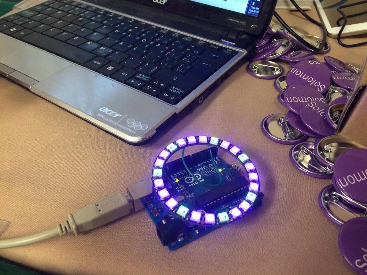 joshburker's tweet photo. Brian Silverman introduced #LightLogo at CMK 2015. It is a #microworld where you program designs and animation in light on a neopixel ring. I continue to use it in my work and my classroom. #programming #art #math #microcontroller  https://t.co/K8nEGEEY6J https://t.co/JMbMmxbfFG
