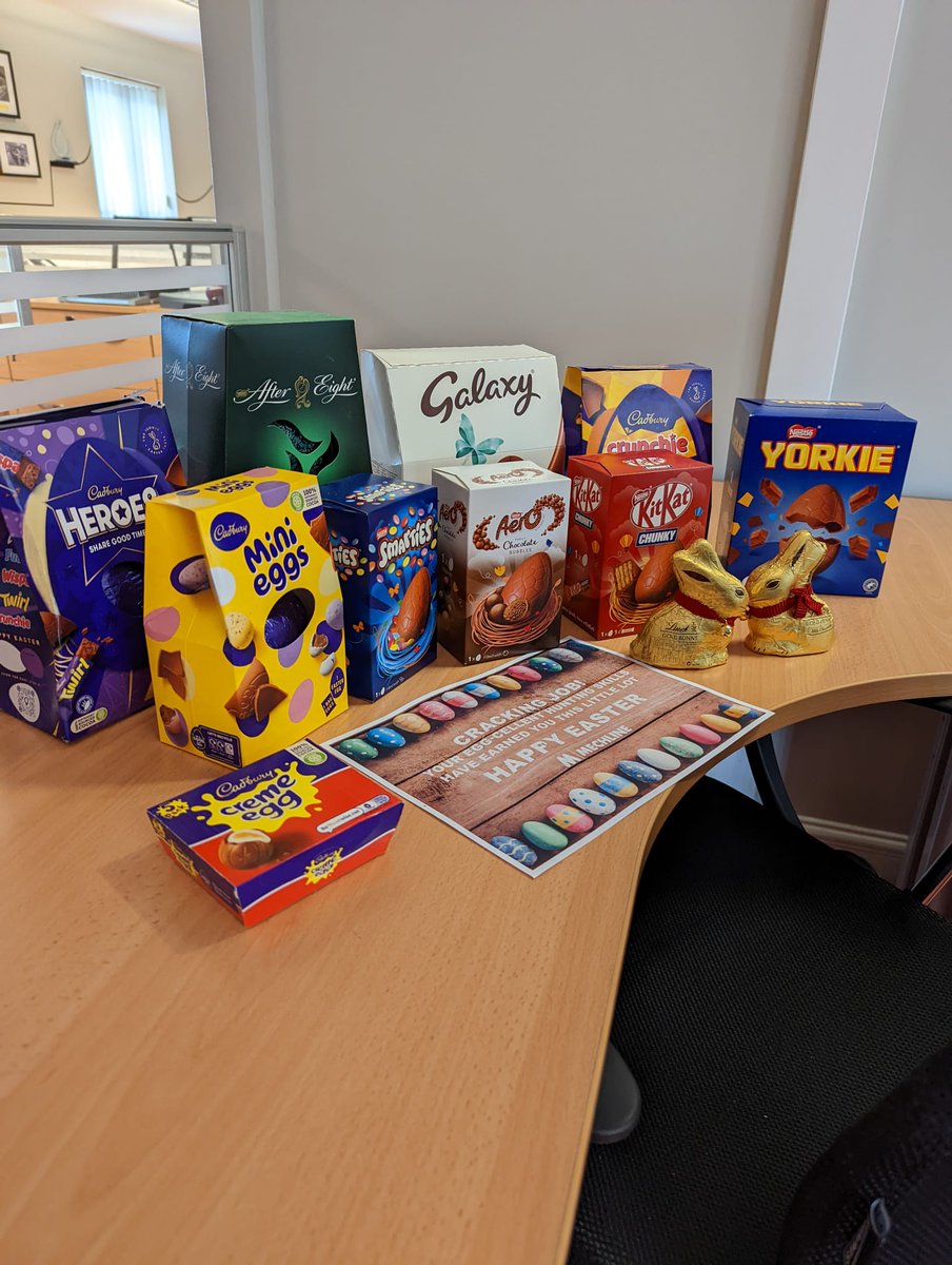 Big thank you to <a href="/MechlineLtd/">Mechline</a> for the Easter Hamper!
They were shared out around the office (Honestly) 😀🐰
<a href="/candccatering/">C&C Catering Eqt Ltd</a>