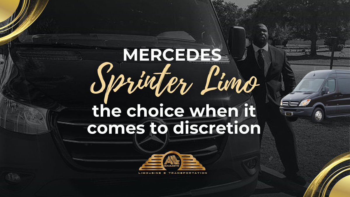 ExquisiteAll's tweet photo. Choose our Mercedes Sprinter 2020! 

Enjoy a Luxury Limo service, but with a discreet exterior profile.

It has generous seating for up to 13 passengers...
So lets through a party! 🎉  

#mercedessprinter #allexquisitelimo #viptransportation https://t.co/fOrryvl0SI