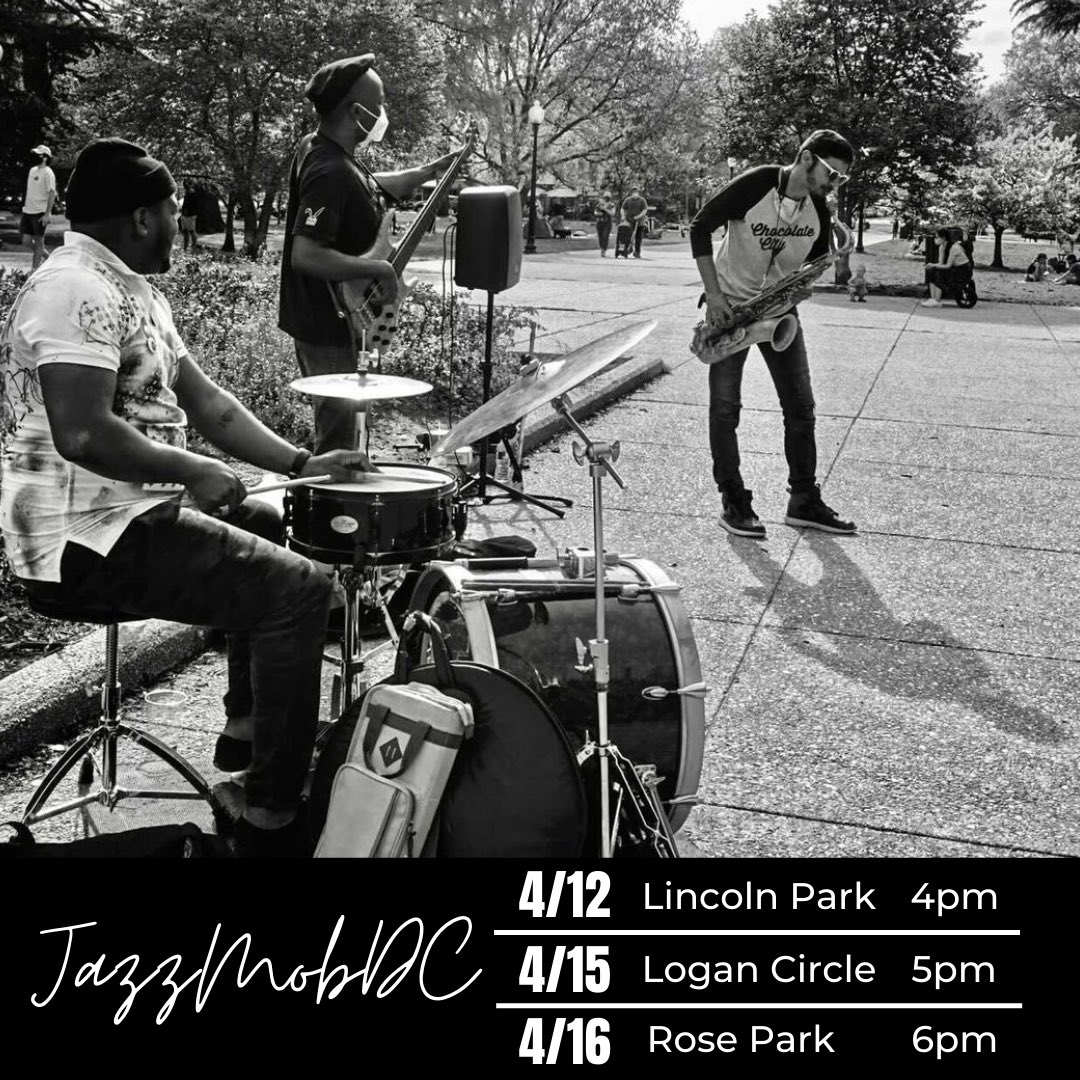 Weather is perfect for some jazz mobbin this week! Here’s where we will be… #JazzMobDC (follow us on IG!)