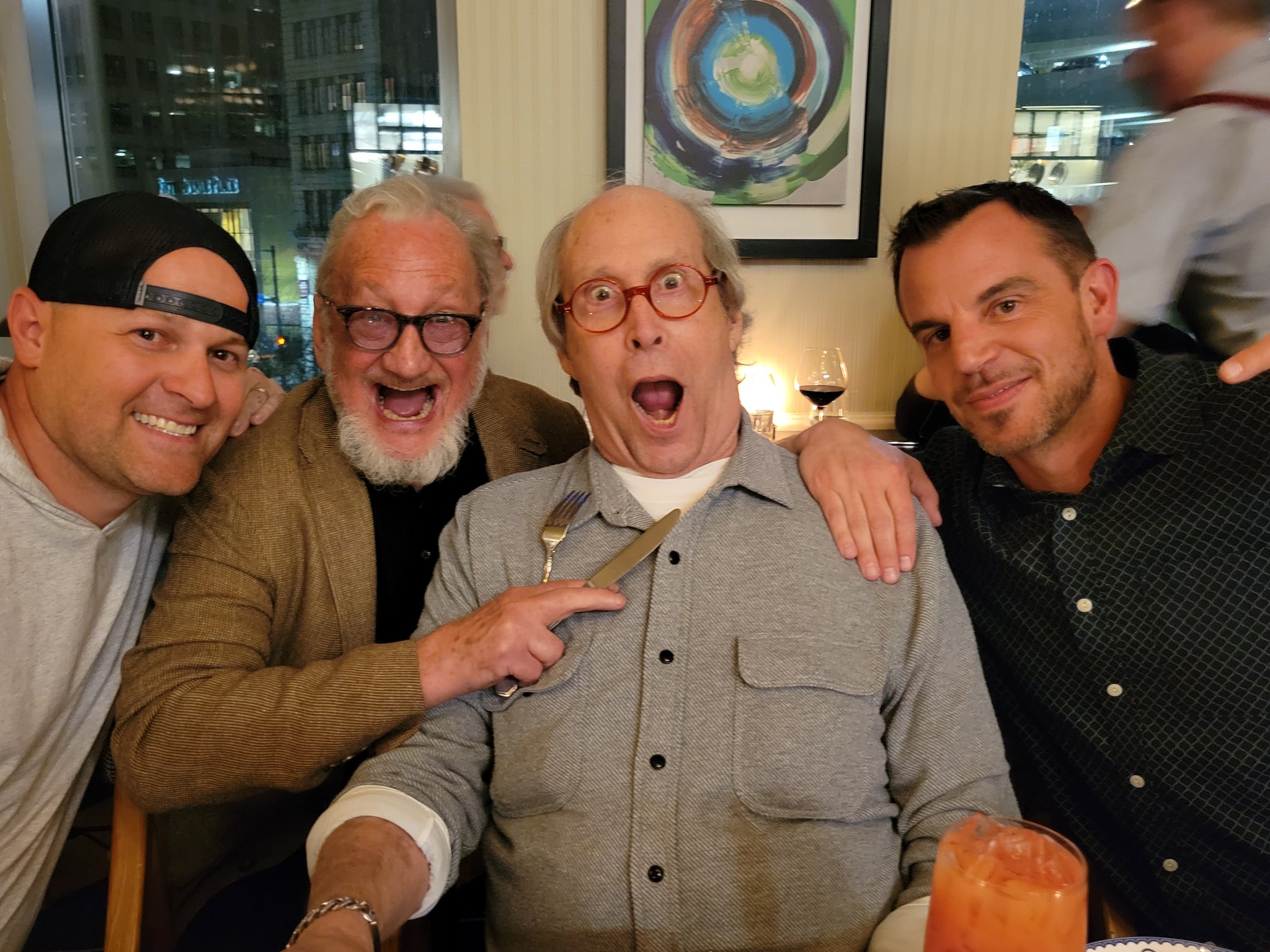 Chevy Chase on Twitter "Dinner last night was a nightmare...🔪😊