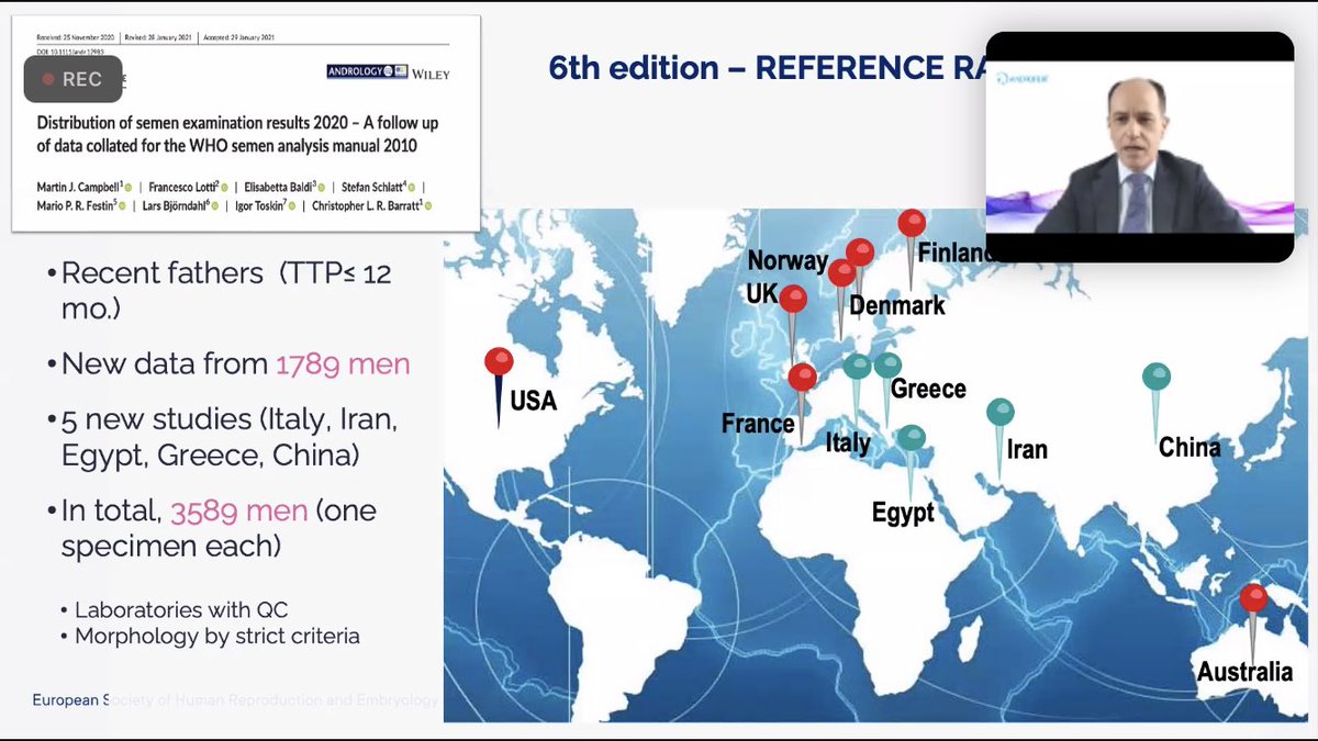 juliauraji's tweet photo. A great refresher on the basics of semen analysis - like the differences between WHO manual editions and recommended advanced tests - from Dr. Sandro Esteves in today’s #ESHREssentials webinar! @ESHRE https://t.co/TybOyUS3jS
