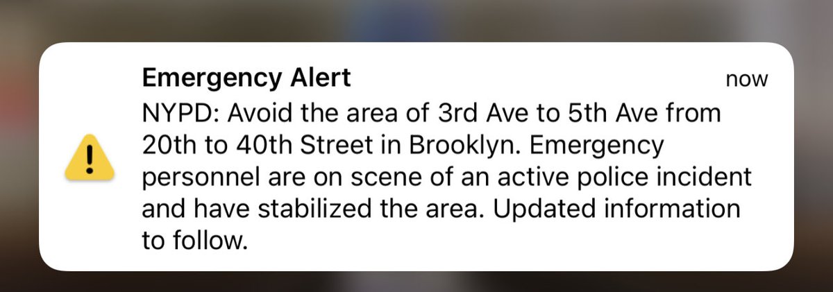 ceamallets's tweet photo. This is what’s going on about a mile+ from here. Sirens all morning.  This the first time I’ve gotten an EMERGENCY ALERT on my phone about this kind of incident. Usually it’s about the weather. Shootings are starting to become the norm here in NYC. 😐😏 https://t.co/qIal6r900V
