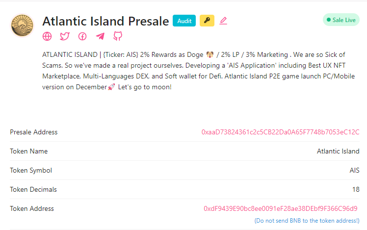AIS_P2E's tweet photo. We are now live on Pinksale with our PRESALE 🥰

https://t.co/vJyl86rJkP https://t.co/0VVNdS5OiW